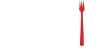 Eat This Café Logo White Red Fork